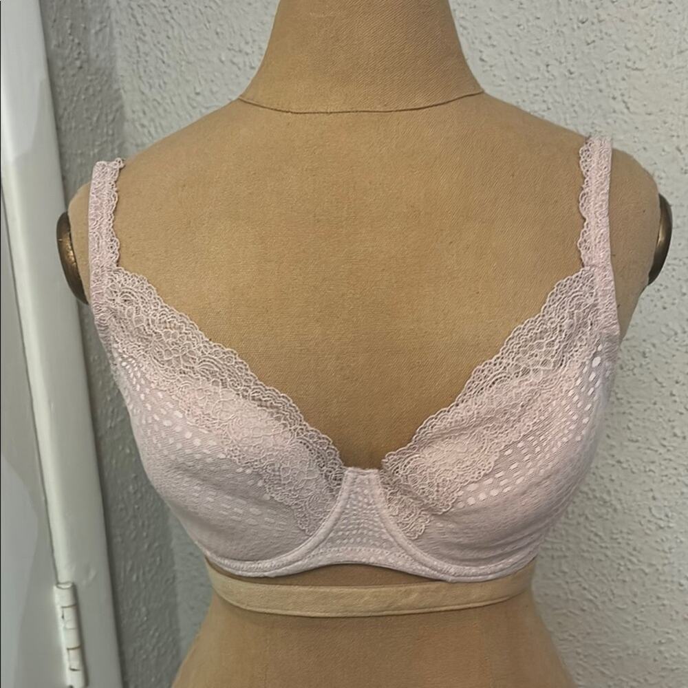 Natori Pink Lace Adjustable Bra Size 32DD Coquette Girl Feminine Lace Fairycore